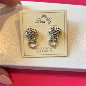 Dena G Gold Plated Panther earrings